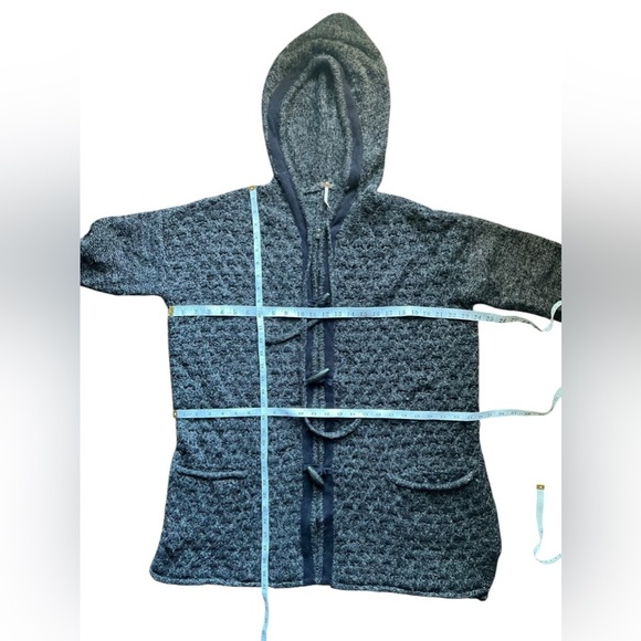 Free People Womens Knit Toggle Sweater Coat with Hood Charcoal Gray Size Medium - Picture 8 of 14